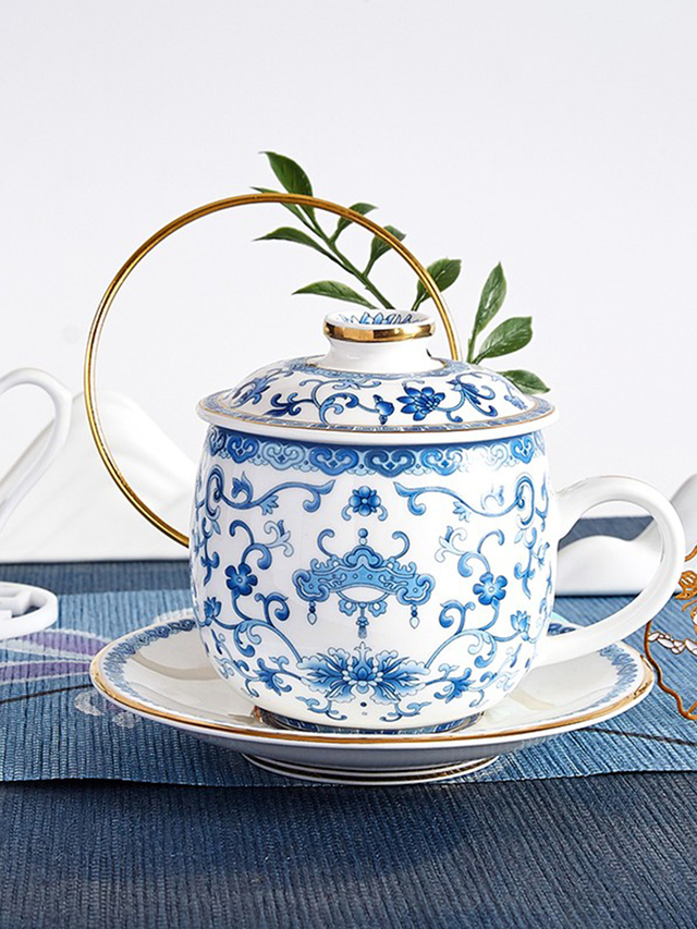 复古中式青花杯